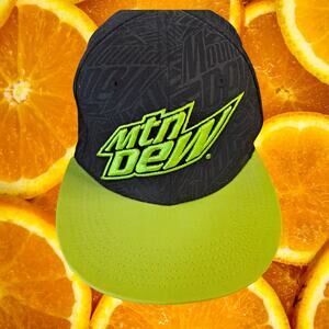 Mtn Dew Black and Neon Yellow/Green Snapback Adjustable‎ Hat